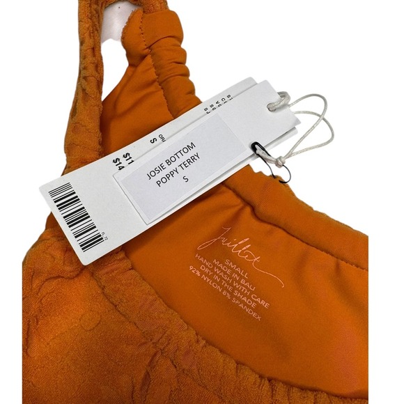 Juillet Josie Bikini Bottom Poppy Terry Orange Small Vacation Resort Floral - Picture 6 of 6